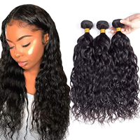 Lots de cheveux naturels de qualité 10A, couleur naturelle, ondulation water wave, 100% cheveux humains vierges brésiliens Remy, cuticules alignées.