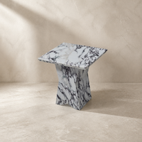 Table console de luxe en marbre blanc, moderne, carrée, brillante, imitation pierre, meubles de salon pour villa, hôtel, personnalisable