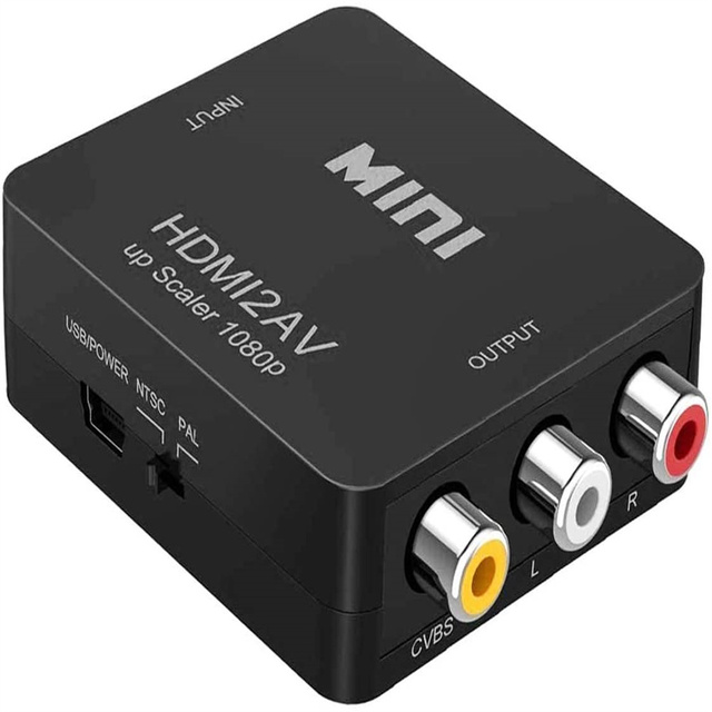 BMG HDAV-01 1080p HDMI to 3RCA CVBs Composite Video Audio Converter Adapter Supports PAL/ NTSC