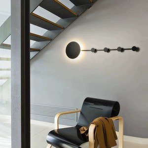 Minimalist Wall Lamp Led Light Source Round Shape Wall Mounted Type Punch Free For Bedroom Entryway Storage <b>Shelf</b> - Product Image 1