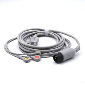 Cable <span class=keywords><strong>ECG</strong></span>/EKG Universal de 3 Derivaciones AAMI de Fábrica, Material TPU, 3.6M de Longitud, Conector IEC a Presión con Certificación CE para <span class=keywords><strong>ECG</strong></span> Edan Mindray - Product Image 3