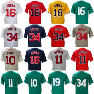 Nueva Camiseta de Béisbol Americana Cosida 2026, 16 Jarren Duran, 34 David Ortiz, 19 Roman Anthony, 10 Story, 11 <span class=keywords><strong>Rafael</strong></span> Devers - Product Image 1