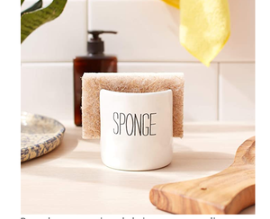 Porta spugna per piatti da cucina, porta spugna in ceramica bianca, - Product Image 5