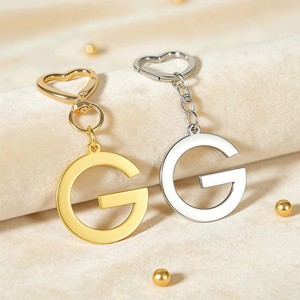 <span class=keywords><strong>Porte</strong></span>-<span class=keywords><strong>clés</strong></span> personnalisé en forme de lettre G, motif dessin animé, plaqué or/argent, en alliage de zinc, breloque de sac, cadeau découpé à l'emporte-pièce - Product Image 5