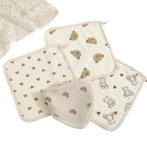 Lingettes et serviettes de bain en coton doux et absorbant pour bébé, lingettes de maternelle, mouchoirs pour l'alimentation des enfants - Product Image 1
