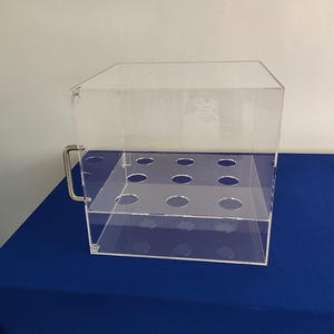 حامل مخروطي للآيس كريم من الأكريليك بتسعة فتحات، علبة مخروطية للوافل من الأكريليك مع باب مغناطيسي ومقبض - Product Image 3