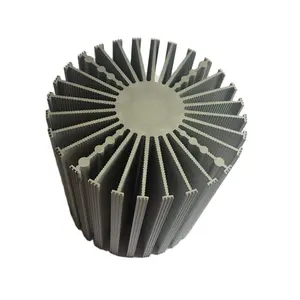 Cina CNC fresatura estrusione IP65 impermeabile led alluminio dissipatore di calore profili girasole rotondo dissipatore di calore