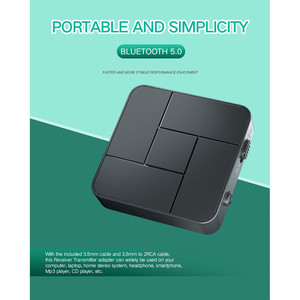 Receptor y transmisor Bluetooth 5.0, adaptador de audio inalámbrico 2 en 1 para llamadas manos libres en el coche - Product Image 4