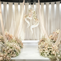 Rideaux de fond en soie de lait 10x10FT avec panneaux pour décoration de fête d'anniversaire et de mariage, fournitures en tissu polyester - Vente en gros