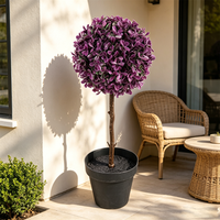 Arbre topiaire artificiel à boule unique en pot, plante de verdure en faux buis pour l'aménagement paysager extérieur et intérieur, jardin, villa, hall d'hôtel
