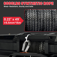 Treuil électrique ATV XQ E-type noir 6000lbs WD01-6000ES, corde synthétique en nylon