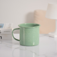 Vente en gros de tasses à café émaillées vintage souvenirs pour camping en émail avec design classique en acier inoxydable pour eau et bière