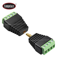 Adaptateur de borne banane en laiton plaqué or 4,0 mm, 15A 30V CC, boîtier en cuivre, gamme de fils 24-14 AWG, 1P Femelle, Vente en gros