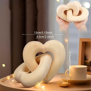 Wooden Double Ring Craft Ornament <b>13</b>.5cm Heart Shape With Backlight Living <b>Room</b> Desktop Decoration Valentine's Day Minimalist - Product Image 4
