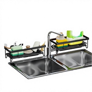 Organizador de Esponjas para Fregadero de Cocina de Metal de un Solo Nivel, Tipo Soporte Personalizado, con Escurridor de Encimera y Bandeja Recolectora de Agua - Product Image 3