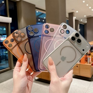 Funda Magnética para Teléfono en Color Caramelo para iPhone 17 Pro Max, Funda de Lujo Translúcida Mate para iPhone 11 - Product Image 1