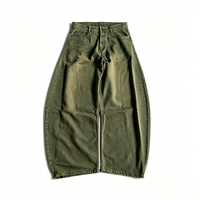 Jeans vintage à coupe ample et jambe large pour hommes, de haute qualité, avec logo imprimé DTG personnalisé
