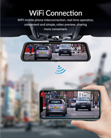Kamera Dasbor Dual Lens Full HD Terpasang di Spion, Perekam Video, Rekaman Darurat, Deteksi Gerak, GPS, WiFi, Penglihatan Malam, 64G, Layar Sentuh