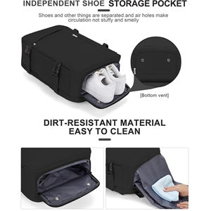 40L Carry-on Travel <b>Backpack</b> with Shoe Compartment Large Flight Approved Weekender Bag Laptop <b>Backpack</b> with USB Charging Port - Product Image 2