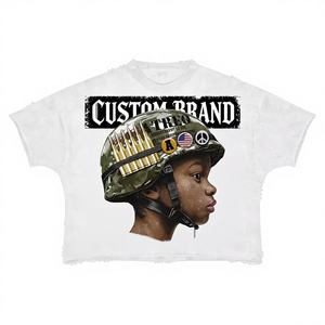 Camiseta de Hombre de Seda/Algodón, Personalizada, Talla Grande, Cuello Redondo, Corte Cuadrado, Estilo Urbano Vintage, Estampado Animal Serigrafiado, Transpirable, 280g - Product Image 1