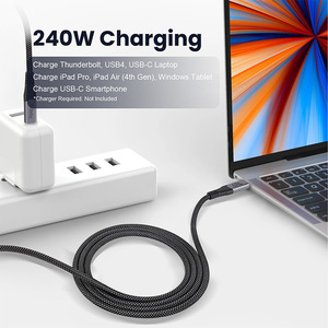 Câble de données USB4 double type-C 2M, fonction complète, PD 240W, charge rapide, transmission haute vitesse 40 Gbps, transmission vidéo 8K/60Hz - Product Image 3