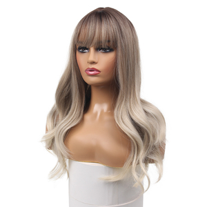 Peluca sintética <span class=keywords><strong>de</strong></span> corte <span class=keywords><strong>de</strong></span> pelo <span class=keywords><strong>de</strong></span> moda 24 pulgadas gradiente marrón gradación Sexy pelo <span class=keywords><strong>ondulado</strong></span> largo rizado pelucas sintéticas <span class=keywords><strong>para</strong></span> mujeres niñas - Product Image 2