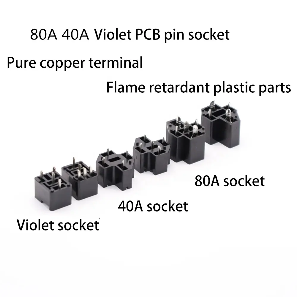 مقبس مرحل السيارات 80A 40A PCB 4 مسامير 5 مسامير مقبس أسود نحاسي CE 12V مقبس كهربائي مقبض الموقت الرقمي الهوائي ، الموقت البحري