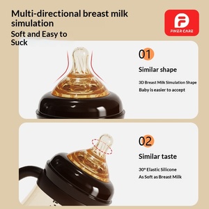 Biberon de sevrage Finercare en PP de type arc avec poignée, <span class=keywords><strong>anti</strong></span>-étouffement et <span class=keywords><strong>anti</strong></span>-flatulences, ventouse pour enfants, grand calibre pour bébé - Product Image 3