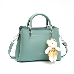 Fashion Women's New Casual Shoulder Bag Large Capacity PU Bags Luxury Woman Handbags With <b>Bear</b> Pendant - Product Image 1