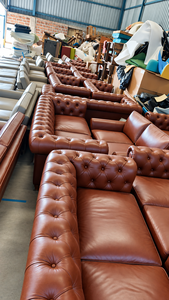 Premium Chesterfield Genuine Leather Eco-Friendly <b>Sofa</b> Set American Luxury Furniture Button Tufted Classic Vintage Living Room - Product Image 6