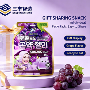Custom Printed Security Purple Hang Hole Stand up Pouch for Eye <b>Cream</b> and Grape Konjac Jelly Snack Flexible Food Packaging <b>Bag</b> - Product Image 2