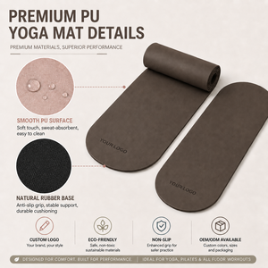 Tapete de Yoga Ovalado de Alta Calidad con Logotipo Personalizado, 183*68cm, de PU, para Gimnasio, Fitness, <span class=keywords><strong>Pilates</strong></span>, Ecológico, Antideslizante y Suave - Product Image 2