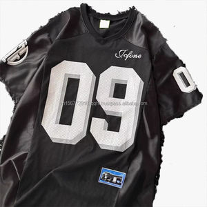 Camiseta de rugby para hombre, de verano, a la moda, de malla, de manga corta, transpirable, holgada, deportiva, de marca, con diseño de empalmes. - Product Image 2