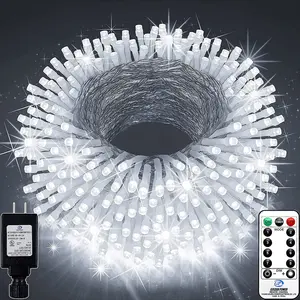 Christmas String Lights 1000 LED 403ft 8 Modes Timer Plug in Outdoor Twinkle Xmas Wedding Party Yard Tree Holiday Lighting Decor