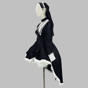 Disfraz de Monja Oscuro y Atractivo en Oferta con Cruz Bordada para Halloween, Cosplay, Actuaciones Escénicas y Subculturas - Product Image 3