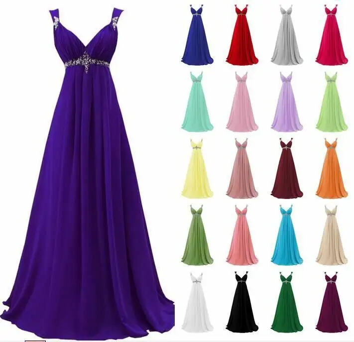 Royal blue/Mint/Purple/Green/Yellow African Long Chiffon Bridesmaid Dresses Wedding Plus Size Dress Gowns