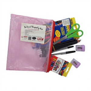 Lion School Supply Kit with Plastic & Rubber Pencils Crayons <b>Scissors</b> Ruler <b>Sharpeners</b> Zipper Bag for Kids Ages 8-14 Years - Product Image 1