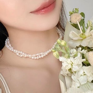 Collar de Cadena de Clavícula de Plata S925 Versátil de Estilo Barroco para Mujer con Encaje Natural, Gargantilla de Doble Capa, Elegante Collar de Perlas - Product Image 2