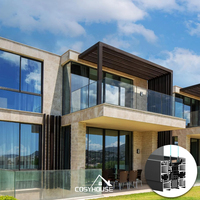 Cosyhouse Fenêtres à battant en aluminium et portes pliantes Fenêtre coulissante en aluminium Conceptions de balcons Portes et fenêtres en aluminium
