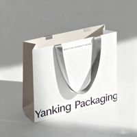Ruban personnalisé de luxe recyclable en papier d'art laminé mat gaufré avec logo doré et poignée Flexiloop