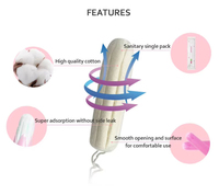 Tampons en coton biologique avec applicateur en carton compact, super absorbants, écologiques, pour l'hygiène féminine, flux menstruel abondant