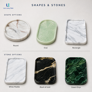 Plateau <span class=keywords><strong>de</strong></span> toilette ovale <span class=keywords><strong>en</strong></span> marbre naturel Luca |   Plateau à bijoux <span class=keywords><strong>en</strong></span> pierre polie, Récipient à parfum, Organisateur <span class=keywords><strong>de</strong></span> salle <span class=keywords><strong>de</strong></span> bain, Décoration intérieure, Personnalisé OEM - Product Image 2