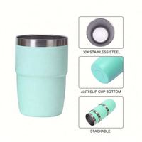 Nouveauté 2025 – Gobelets réutilisables en métal empilables de 4oz/6oz/8oz pour café ou mini-gobelets à vin, personnalisables avec logo, sans BPA