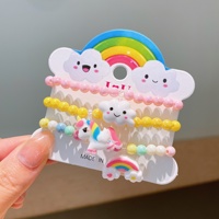 Nouveau Bracelet en Plastique Perlé Mignon pour Bébé Accessoires d'Anniversaire