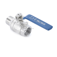 Robinet à bille manuel en acier inoxydable à filetage femelle, 3 pièces, matériaux SS304/SS316, OEM disponible