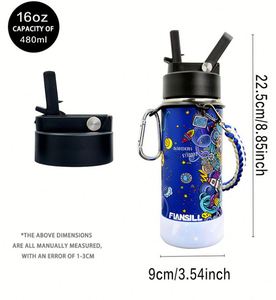 Cute Eco-Friendly 16oz Water Bottle Time Marker <b>Straw</b> Sticker Motivational Design for School Home Use for Kids Adults - Product Image 3