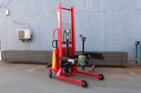 Empileur de palette de tambour à huile entièrement électrique, charge de 1 tonne, ascenseur de 2 mètres, empileur pour tambour à huile 2023