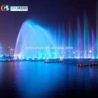 Personnalisé Fontaine De Musique De L'eau avec des Lumières Colorées Changeantes