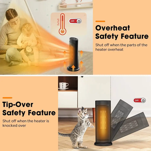 रिमोट कंट्रोल और ऑसीलेशन के साथ कोनविन इलेक्ट्रिक पीटीसी घरेलू हीटर पोर्टेबल फ्रीस्टैंडिंग टॉवर हीटर - Product Image 4