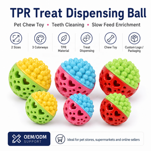 ลูกบอลจ่ายขนม TPR ของเล่นเคี้ยวสำหรับสุนัข ของเล่นทำความสะอาดฟันแบบมีพื้นผิว ของเล่นพัฒนาสมอง ช่วยให้กินช้าลง ของเล่นเสริมสร้างพัฒนาการสำหรับสัตว์เลี้ยงในบ้าน - Product Image 5
